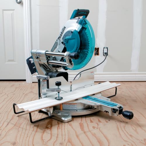 Makita miter saw (LS1219L) with laser guidance & space-saving design: 305mm