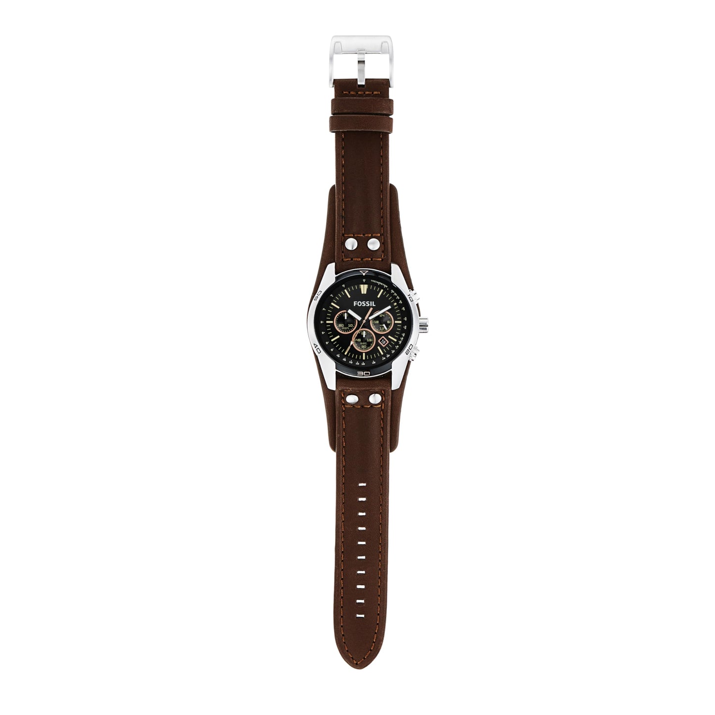 FOSSIL Coachman Chronograph Movement Men's Watch (44mm) with Stainless Steel or Leather Strap