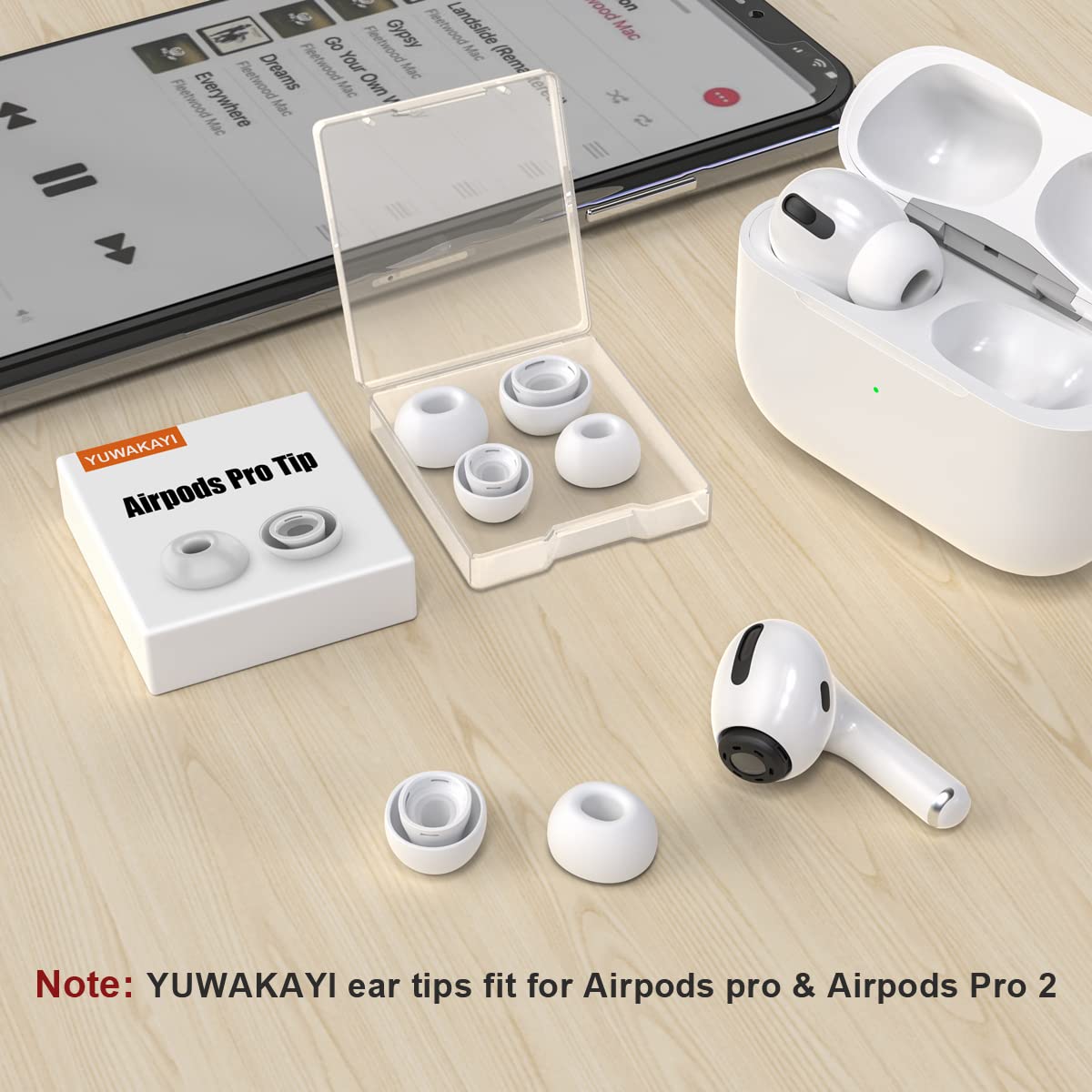Replacement ear tips for Airpods Pro and AirPods Pro 2 with noise reduction hole