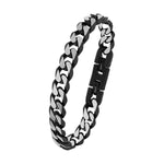 s.Oliver men's bracelet made of stainless steel (matte black): Curb links - Adjustable