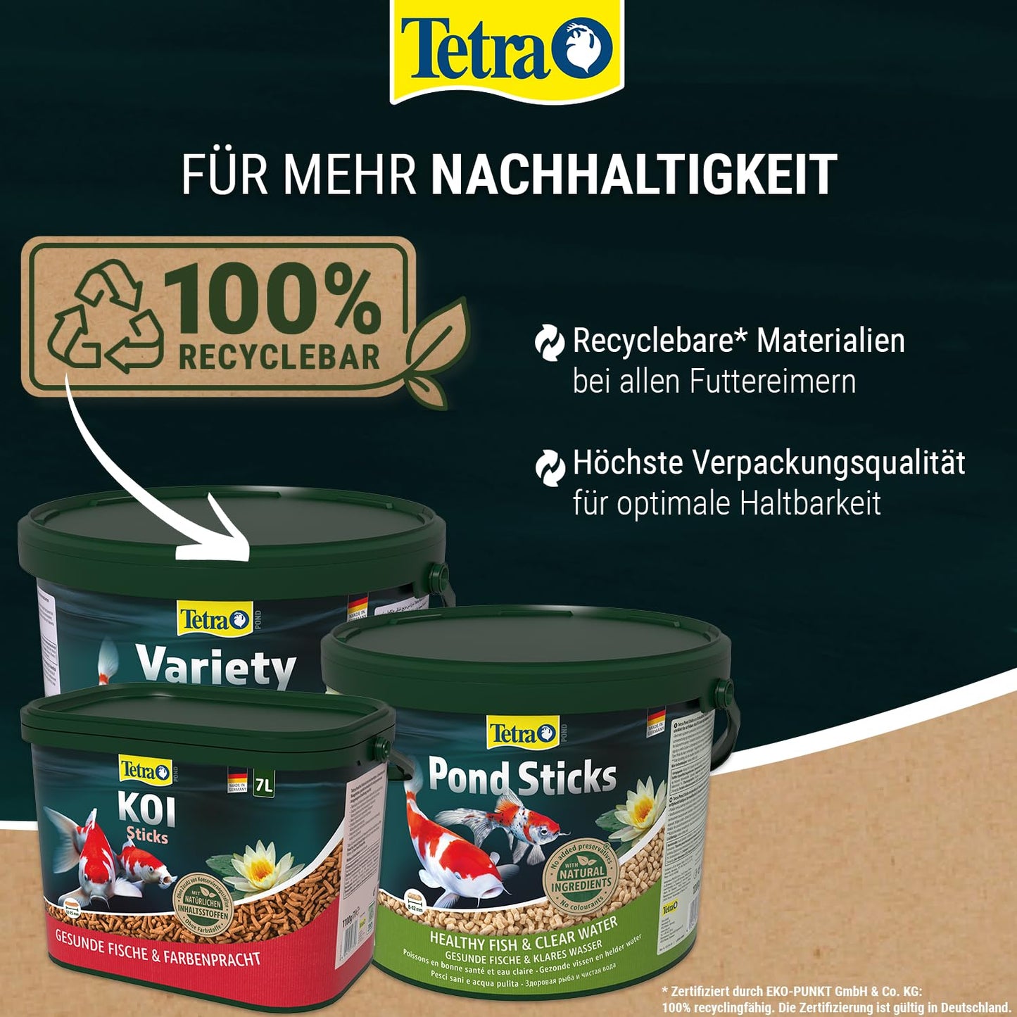 Tetra Pond Sticks (10L bucket) - Fish food for all pond fish: Clear water in the pond