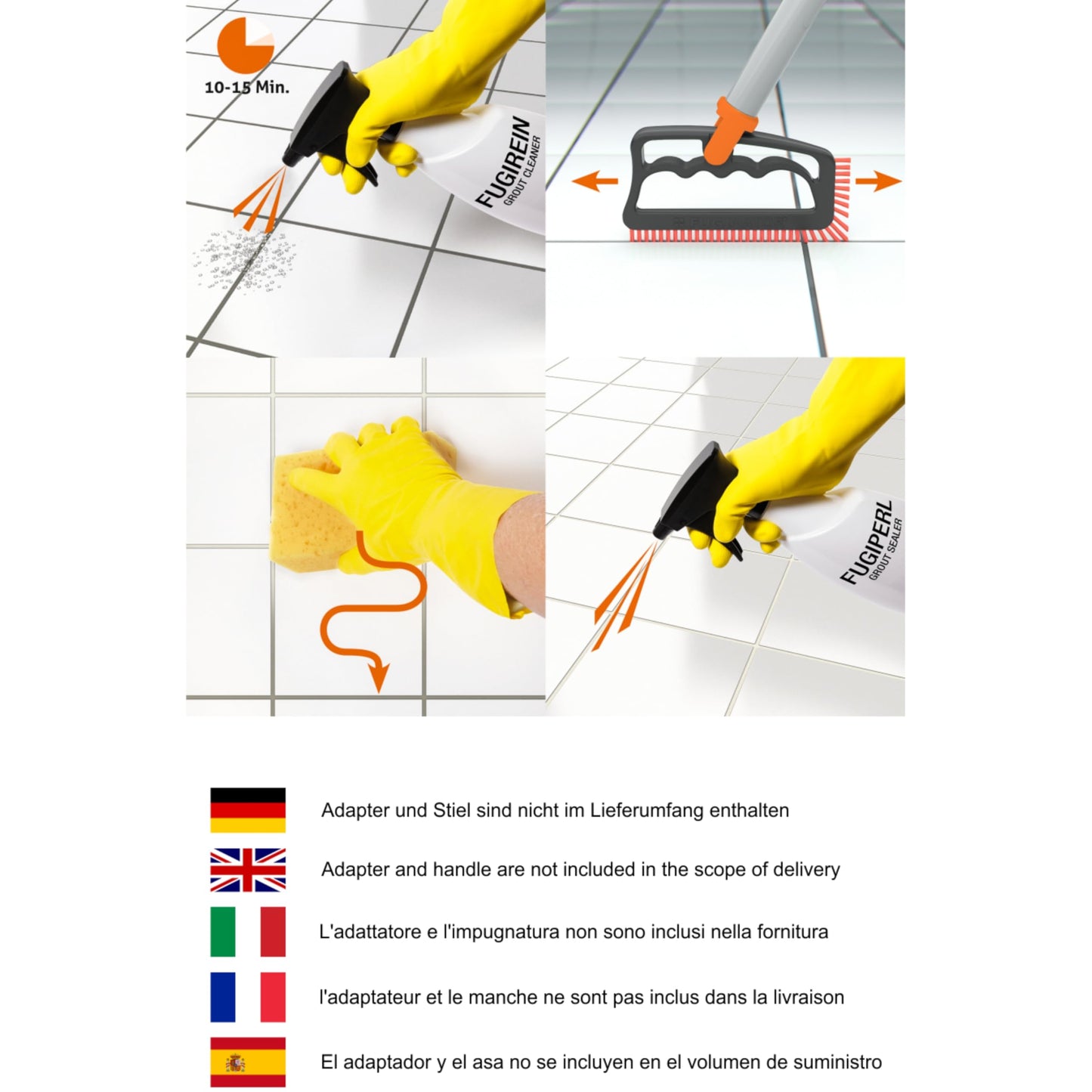 FUGINATOR joint brush: Ergonomic cleaning brush for joints, bathroom, kitchen