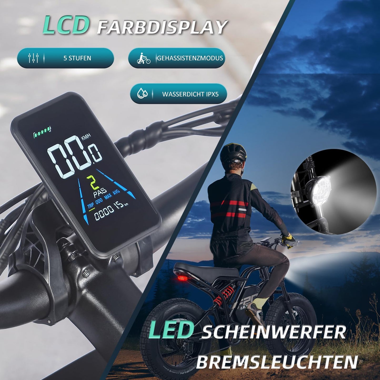 FAFREES F20 Ultra E-Bike mit Akku, 48V, 25Ah/1200Wh bis 140km Reichweite