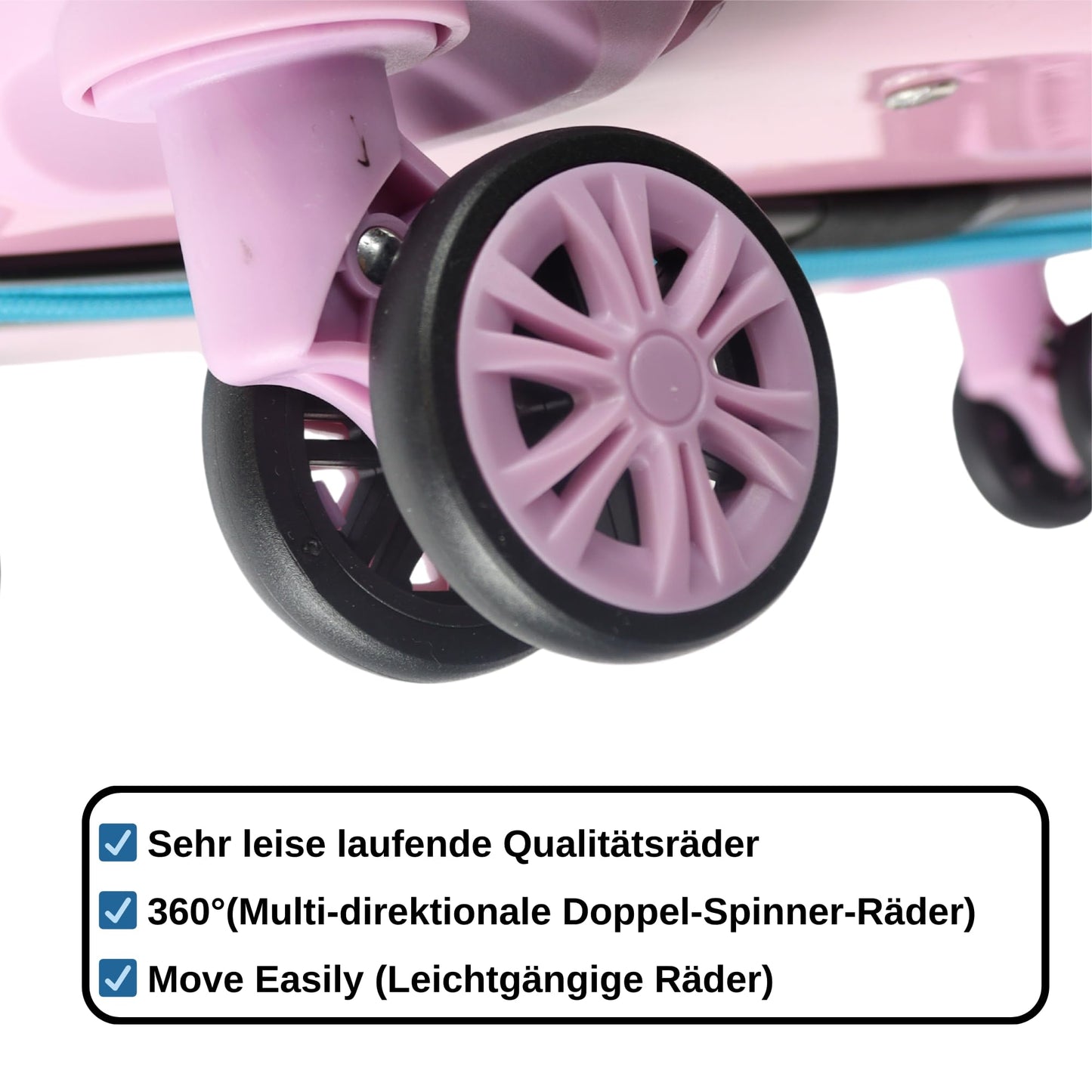 BLADE hard-shell travel suitcase set (3 pieces) with TSA lock: Expandable (Blue-Pink)