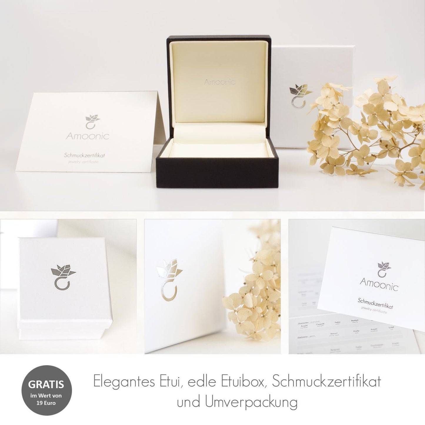 AMOONIC Creolen 'Twinkle' - Silber 925 mit Zirkonia (Diamant Ersatz) für Damen inkl. Luxusetui