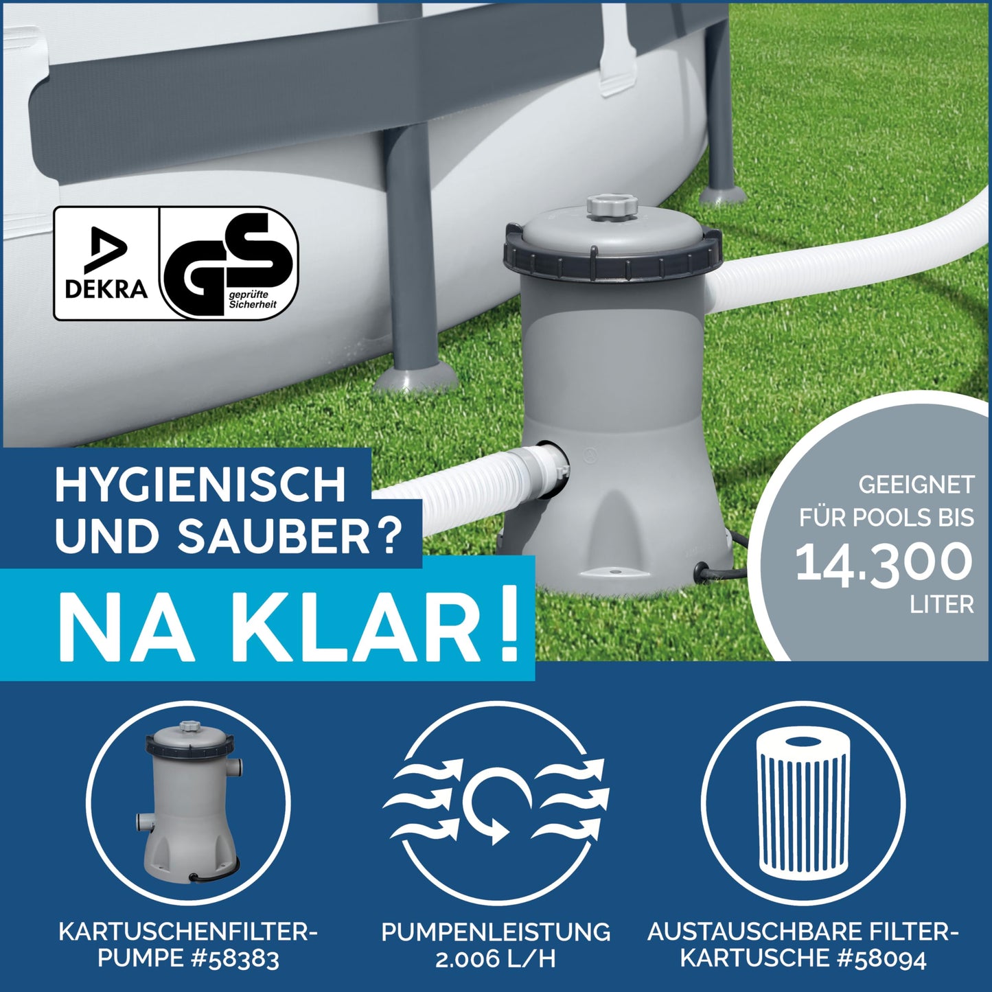 Bestway Steel Pro-MAX Frame Pool Complete Set with Filter Pump (Ø 366x122cm)