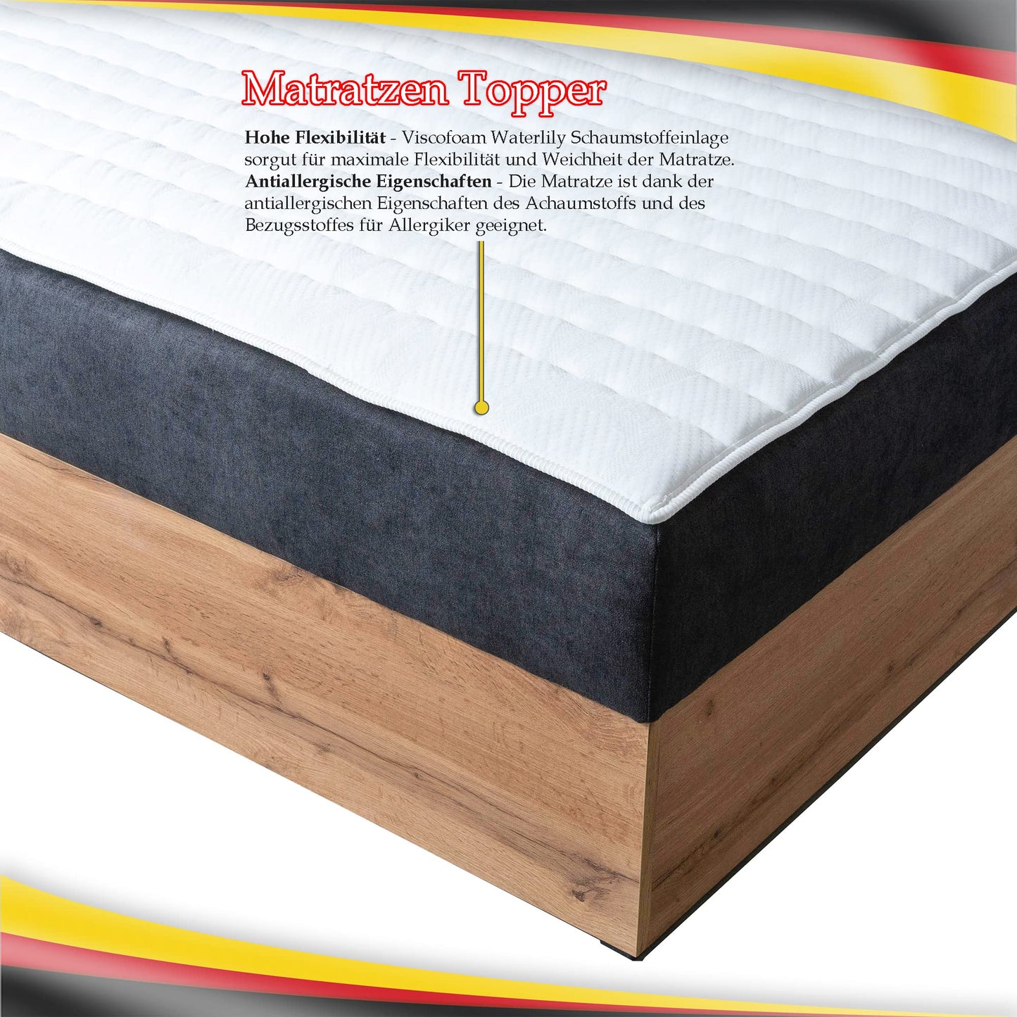 Box spring double bed 80x200cm with Bonell mattress | Bed box for bed linen and topper