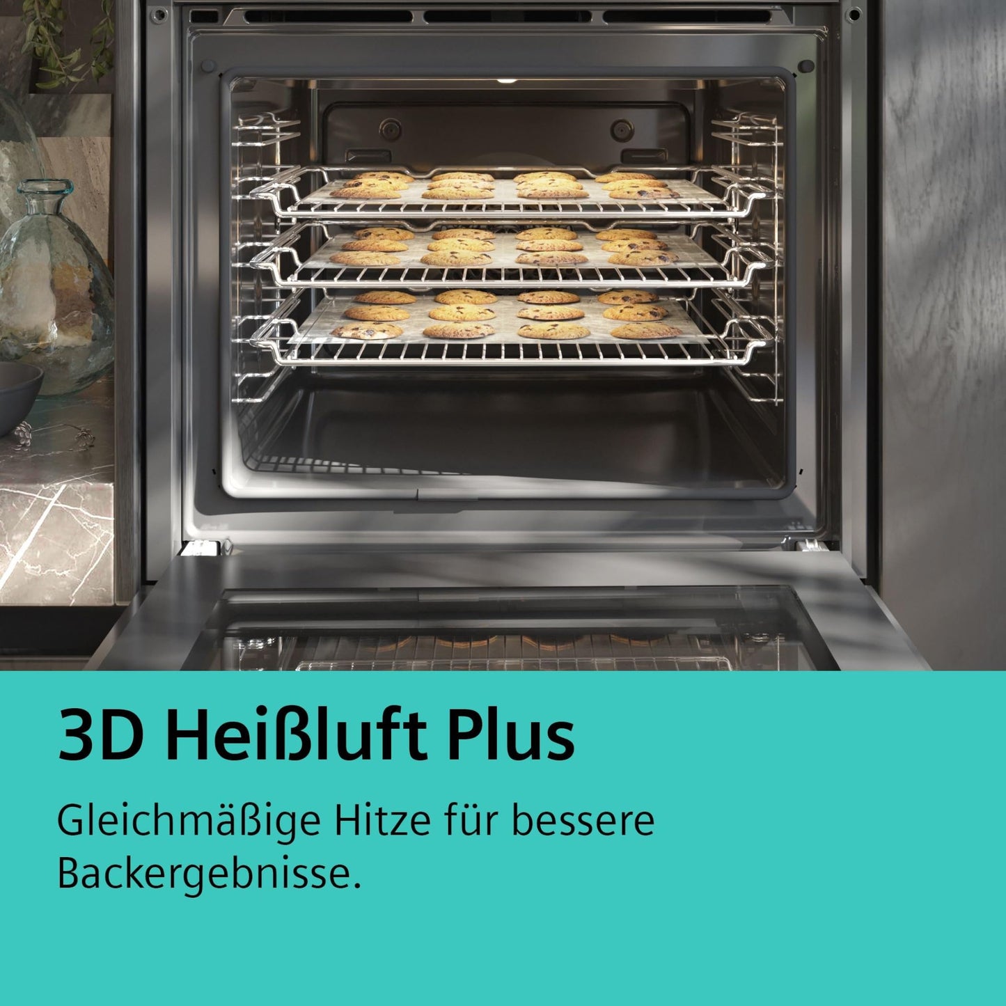 Siemens (HB113FBS1) iQ100 built-in oven, 60 x 60 cm | 3D hot air, LED display