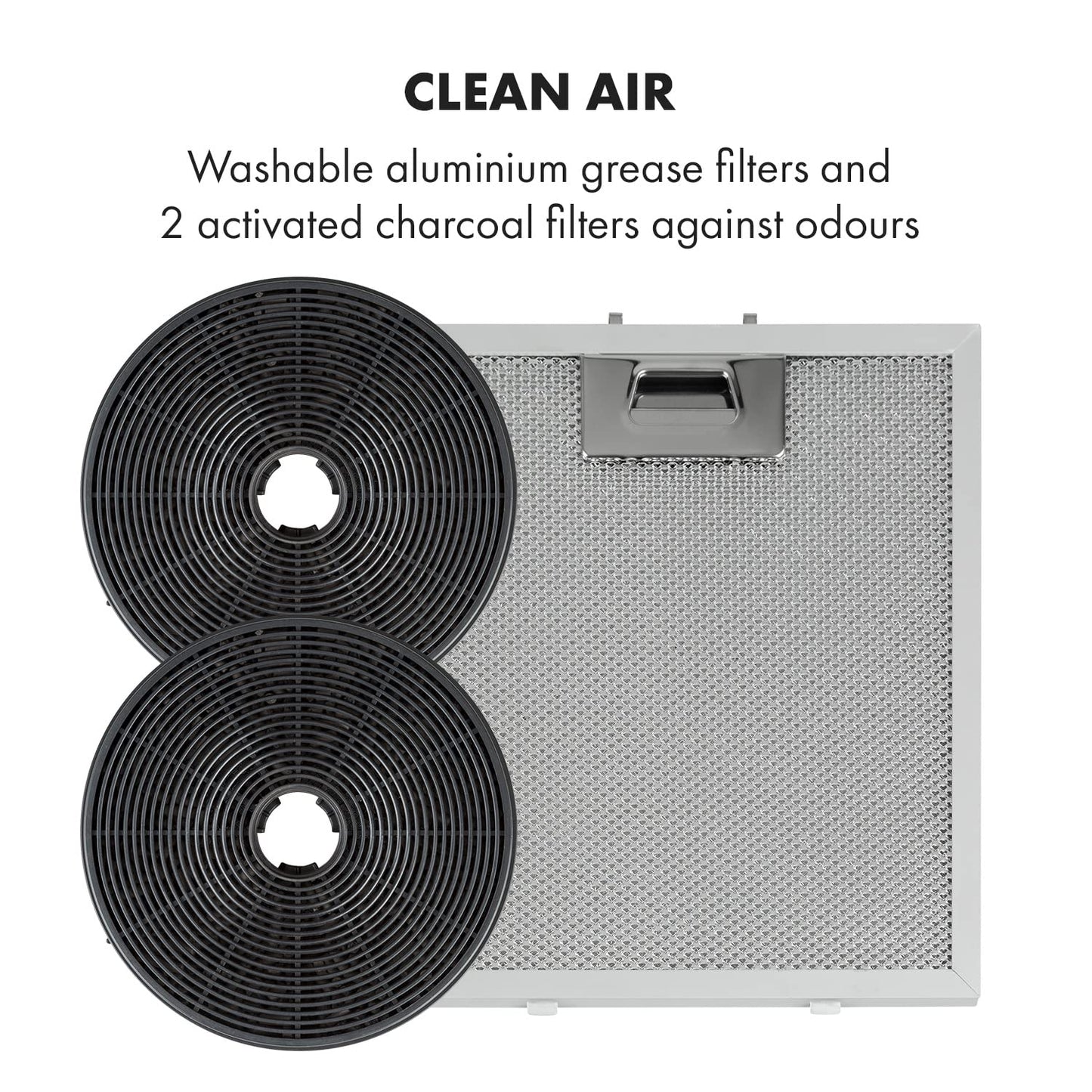 Klarstein Skyfall Smart Island Extractor Hood (Gold): Wi-Fi & app control including activated carbon filter