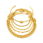 Modisches Edelstahl-Armband-Set | Luxuriöses Schmuckgeschenk für Damen