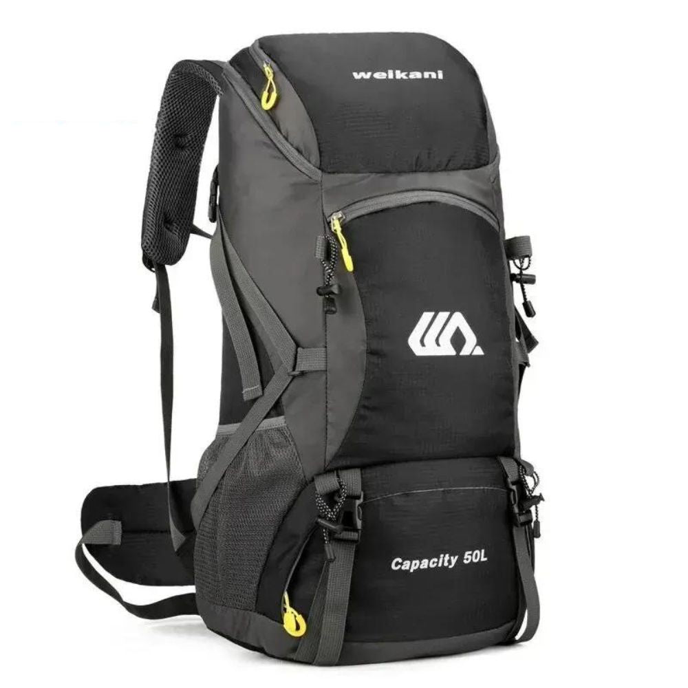 Ultraleichter 50L Wanderrucksack | Faltbar - Wasserfest: Ideal für Outdoor-Aktivitäten - Schwarz