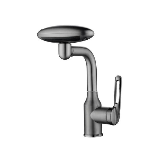 Edelstahl Wasserhahn mit 360° Rotation - 4 Wassermodi | Mehrschichtfiltration (Dunkelgrau)