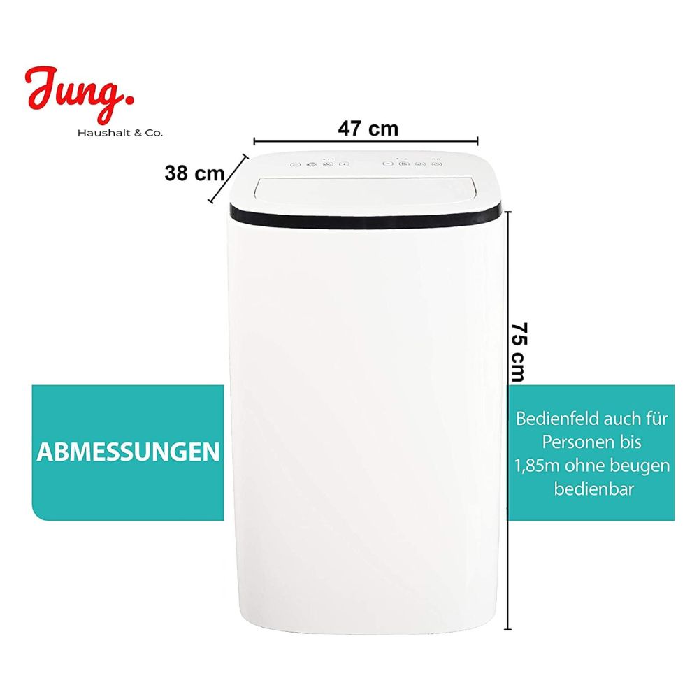 JUNG 'TV08' Mobile Air Conditioner with Remote Control: 16000 BTU, 4.7kW | Cooling, Dehumidifying, Ventilating
