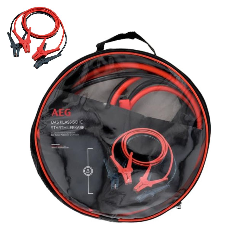 AEG (97203) Starthilfekabel SK 16 "Alu-Tec" für 12 Volt und 24 Volt in Aufbewahrungstasche