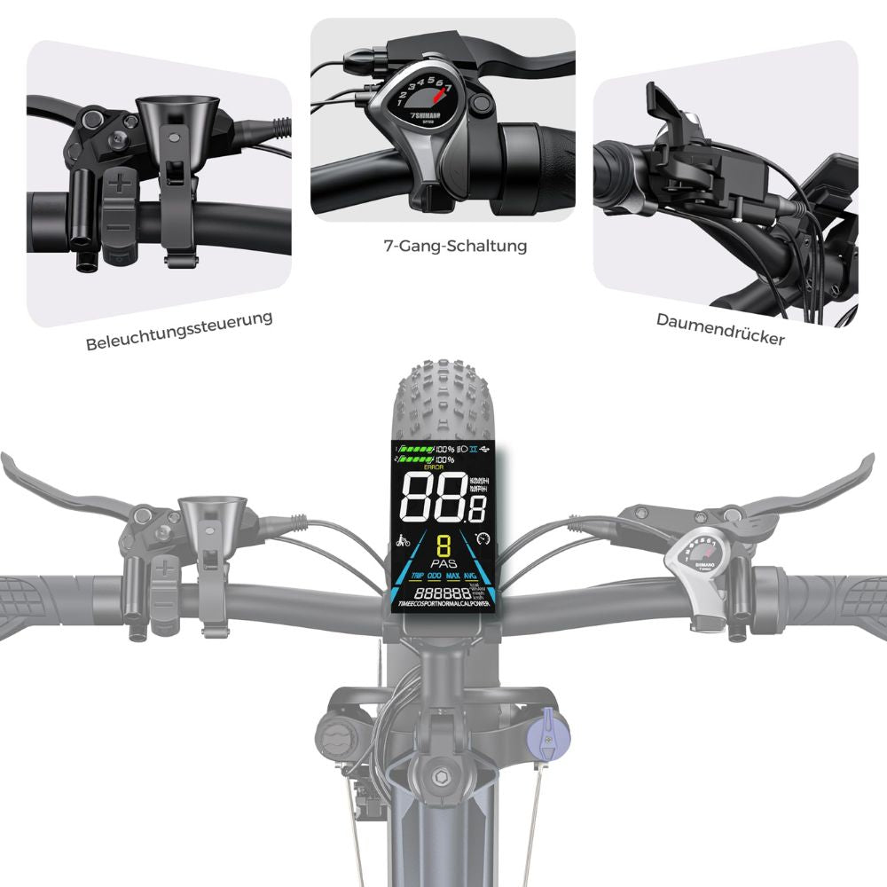ENGWE E26 All-Terrain E-Bike: 250W, 48V, 16Ah Akku, LCD, Federgabel & 7-Gang-Schaltung
