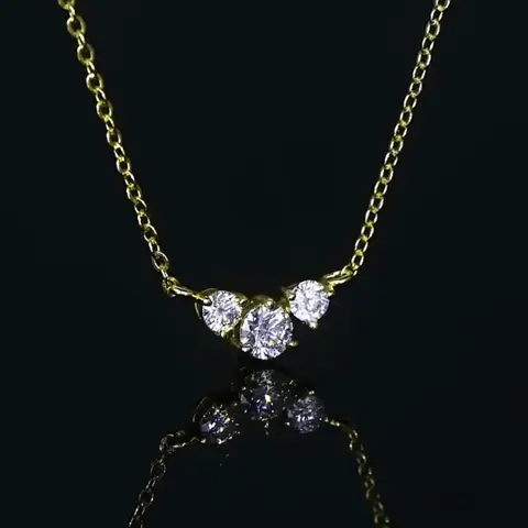 Moissanit Diamantan-Halskette | 925 Sterling Silber (4mm) GRA zertifiziert: Schmuckgeschenk (Preview GIF)