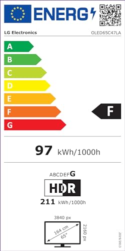 LG 'OLED evo' TV (65 inches - 165 cm): α9 Gen7 4K AI Processor | OLED65C47LA