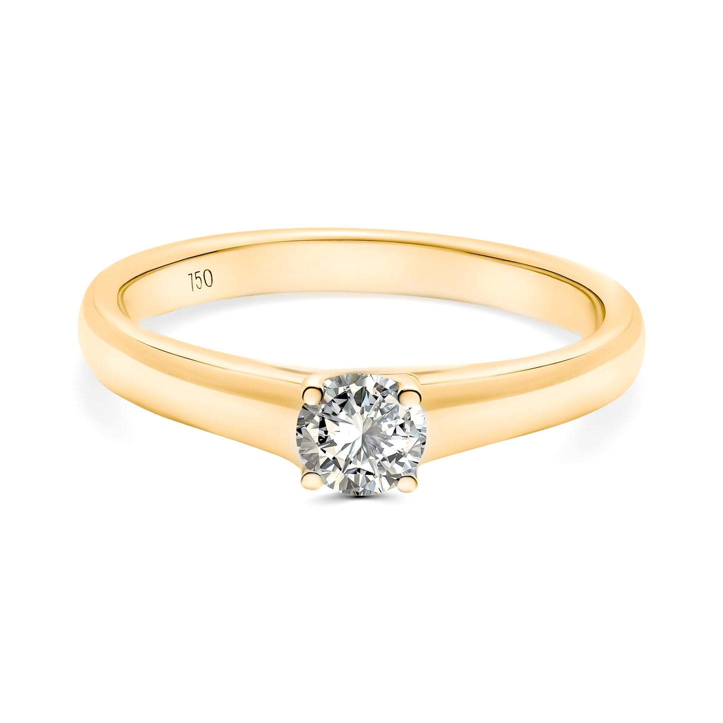 EDELIND Verlobungsring für Damen (Gold 750) mit echtem Diamanten 0.3ct (GIA) inkl. Geschenkbox