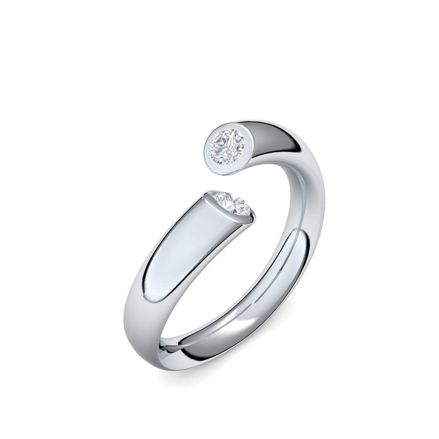 AMOONIC Diamant-Ring für Damen inkl. Luxusetui: 0,08 Karat SI1/H (Weißgold 585)
