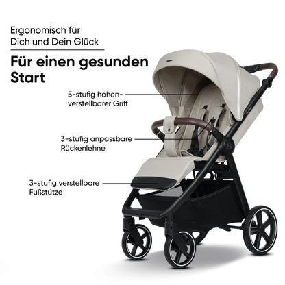 my junior® PLIA² | large comfort buggy with air-chamber tires including cup holder and carrying strap