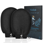Yiclick Korean Exfoliating Bath Gloves for Women and Men (Black)