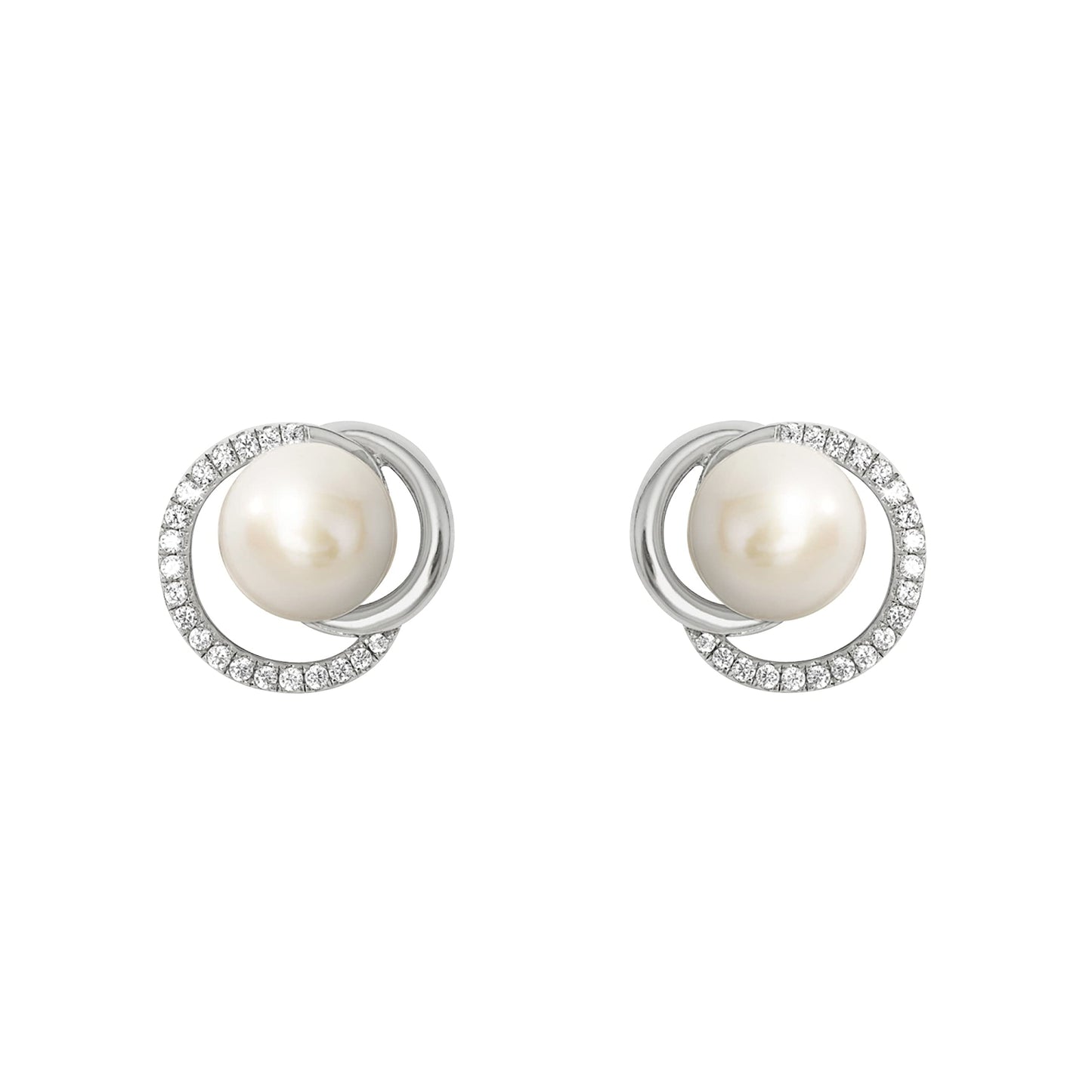 JOOP! Süßwasserzuchtperle Damen Ohrstecker mit Zirkonia synth. inkl. Geschenk Box