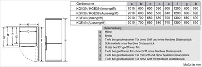 Bosch KGE49AICA fridge-freezer combination XXL VitaFresh: AntiFingerprint