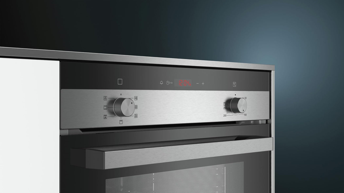 Siemens (HB113FBS1) iQ100 built-in oven, 60 x 60 cm | 3D hot air, LED display