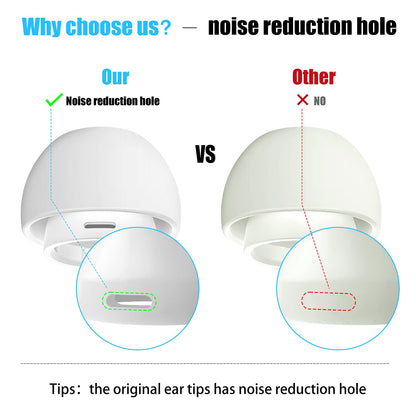 Replacement ear tips for Airpods Pro and AirPods Pro 2 with noise reduction hole