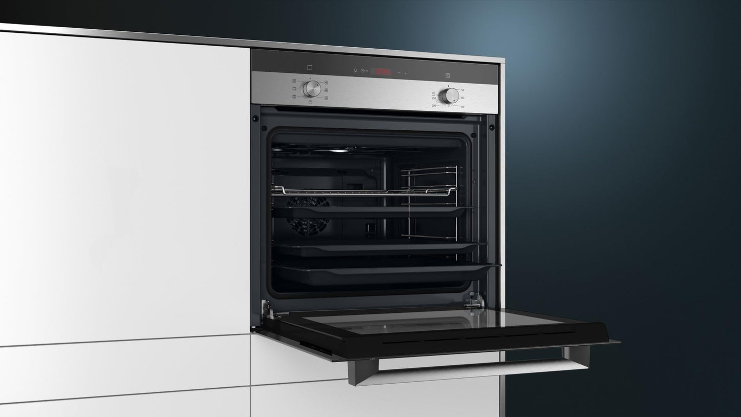 Siemens (HB113FBS1) iQ100 built-in oven, 60 x 60 cm | 3D hot air, LED display