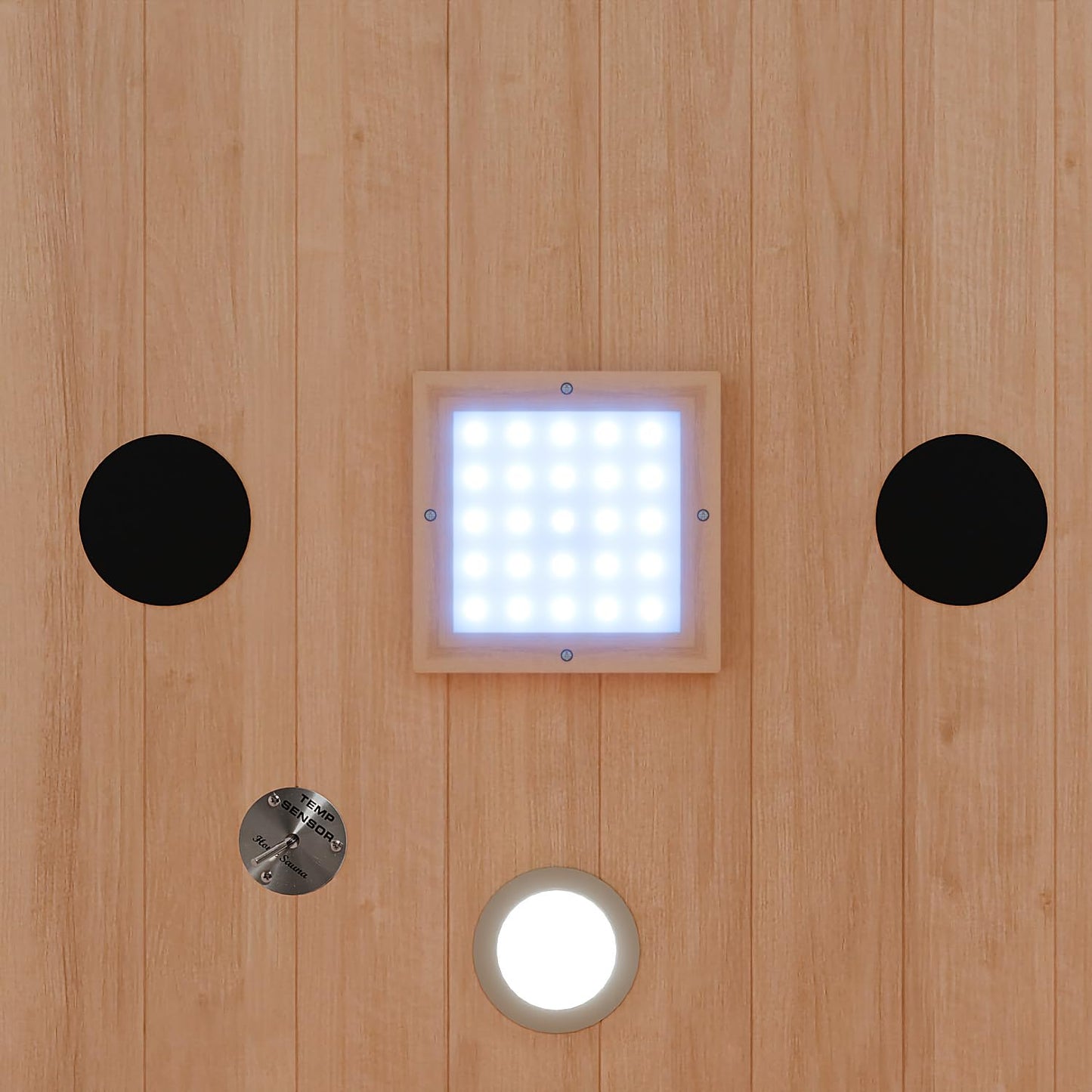 Dewello® Infrarotsauna 'Hyder' (115x105cm) für 1-2 Personen aus Hemlock-Holz, LED, Bluetooth