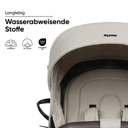 my junior® PLIA² | large comfort buggy with air-chamber tires including cup holder and carrying strap