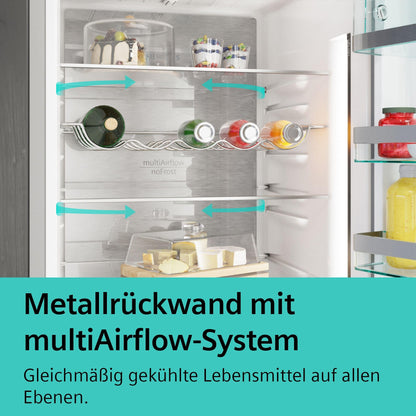 SIEMENS (KF96IAPEA) iQ500 NoFrost Smart French-Door Refrigerator: Ice and Water Dispenser, Anti-Fingerprint