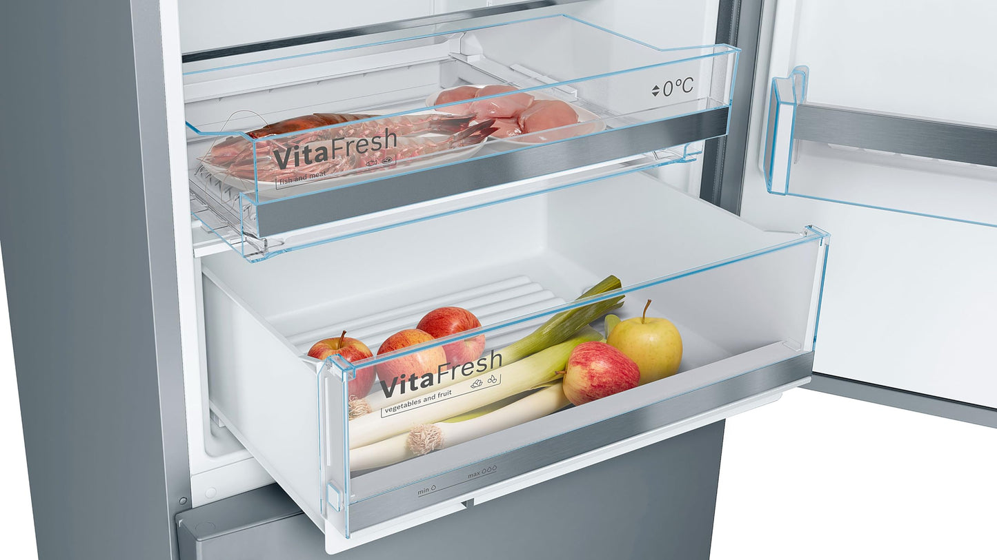 Bosch KGE49AICA fridge-freezer combination XXL VitaFresh: AntiFingerprint