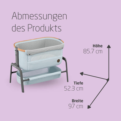Maxi-Cosi Iora Baby Cot: Foldable Co-Sleeper, 0-6 months, max. 9 kg, 4 inclination and 5 height levels