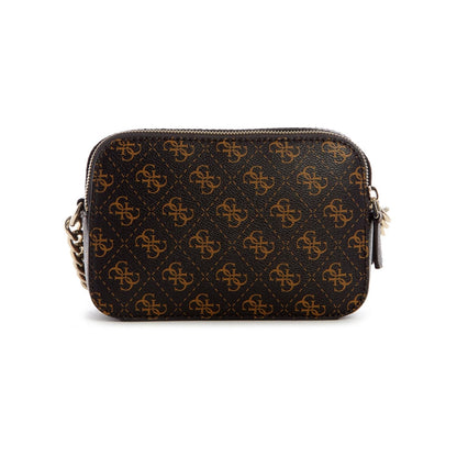 GUESS 'Noelle' Schultertasche im braunen Logo-Design mit Reißverschluss | Crossbody-Bag