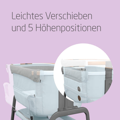 Maxi-Cosi Iora Baby Cot: Foldable Co-Sleeper, 0-6 months, max. 9 kg, 4 inclination and 5 height levels