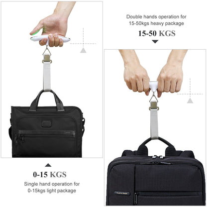 MY CARBON Digital Luggage Scale with Tare Function up to 50kg Load Capacity: Hanging Scale in Silver