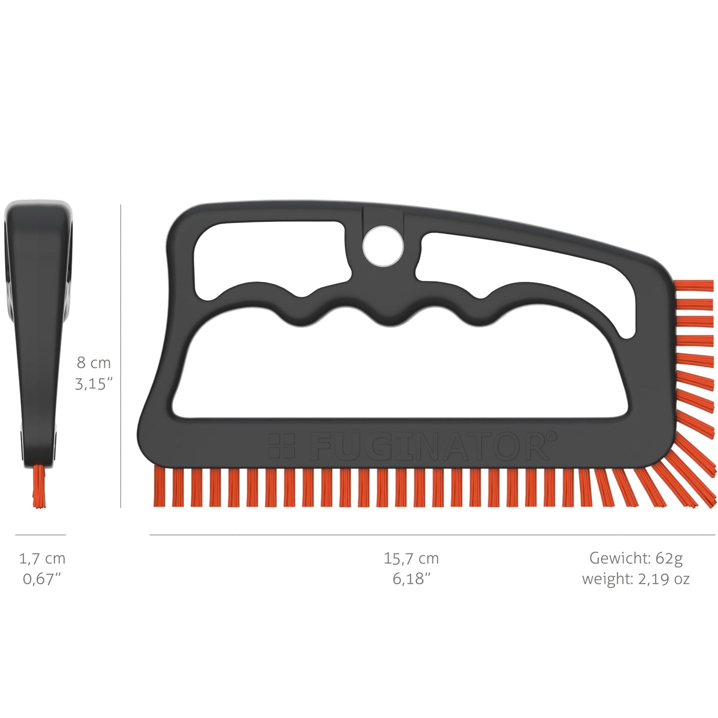 FUGINATOR joint brush: Ergonomic cleaning brush for joints, bathroom, kitchen