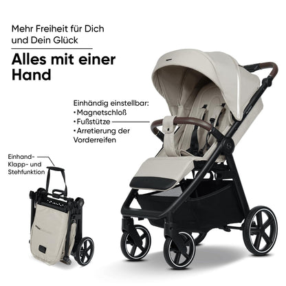 my junior® PLIA² | large comfort buggy with air-chamber tires including cup holder and carrying strap