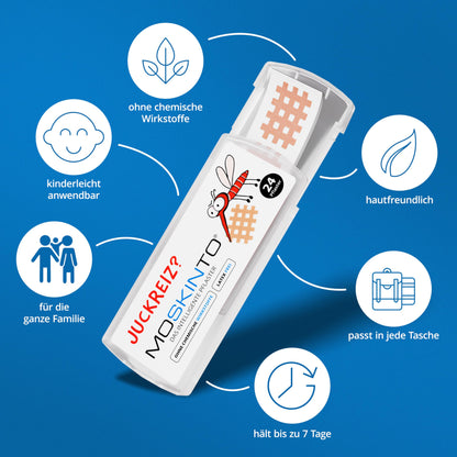 MOSKINTO Mückenpflaster gegen Mückenstich, Stichheiler (24 Pflaster) für Kinder und Erwachsene