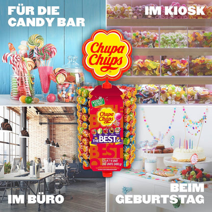 Chupa Chups Lollipop Wheel (200 lollipops x 12g): Display with 5 delicious flavors