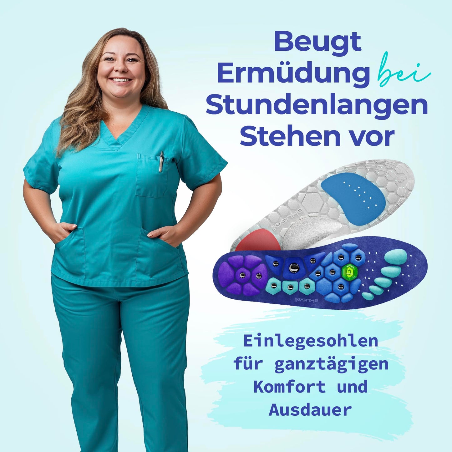 Akusoli Magnet-Einlegesohlen gegen Fersensporn & Plattfüße: Zuschneidbar