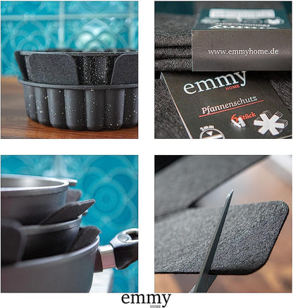 Emmy Home Felt Pan Protectors (5 pieces): Stacking Protection, Trivet