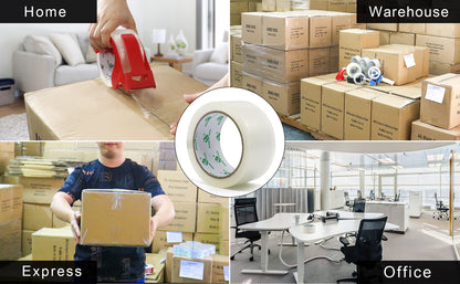 BOMEI PACK Parcel Tape Set | 6 rolls of clear 66m each + dispenser, versatile &amp; easy to unwind