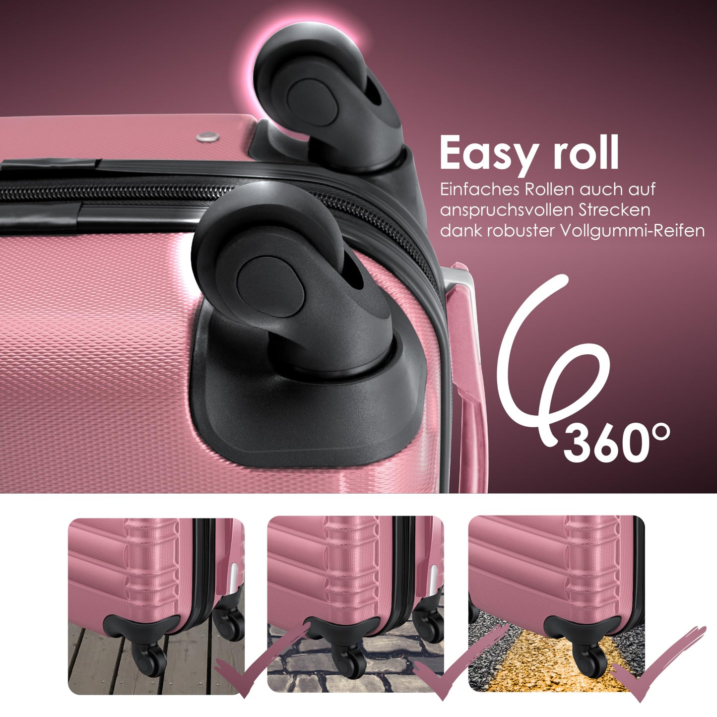 KESSER® hard-shell travel suitcase set (4 pieces) including suitcase scale and luggage tag