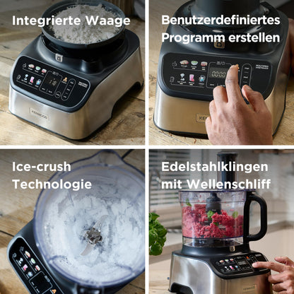 Kenwood 2-in-1 Kompakt MultiPro OneTouch (FDM73.480SS): Integrierte Waage, 1000W (Silber)