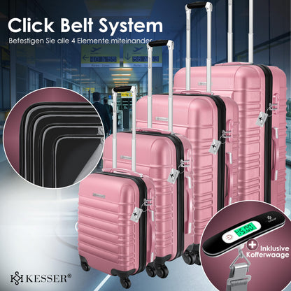KESSER® hard-shell travel suitcase set (4 pieces) including suitcase scale and luggage tag