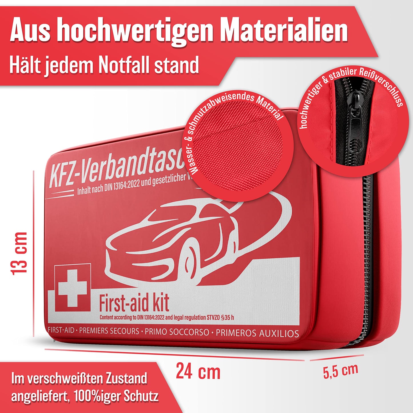 HELDENWERK vehicle first aid kit (Standard 2025): First aid kit, StVO compliant