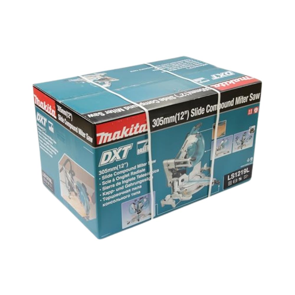Makita miter saw (LS1219L) with laser guidance &amp; space-saving design: 305mm